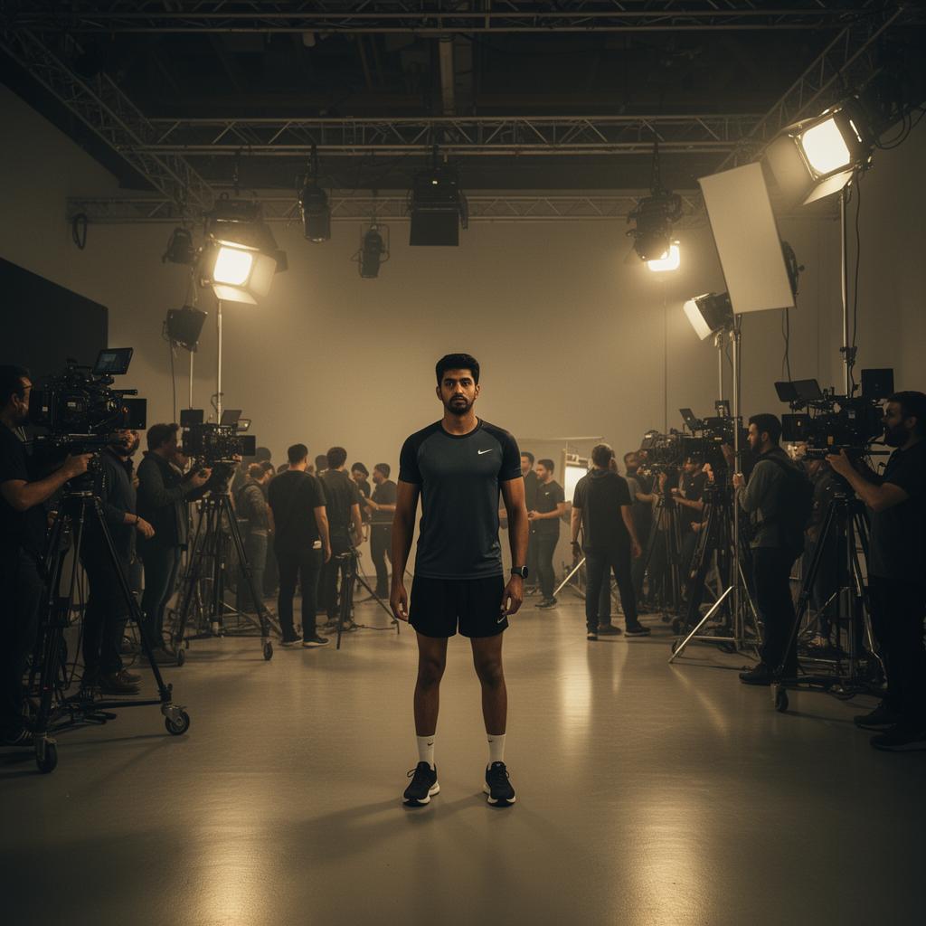 Cinematic fitness video production behind the scenes for Nike campaign